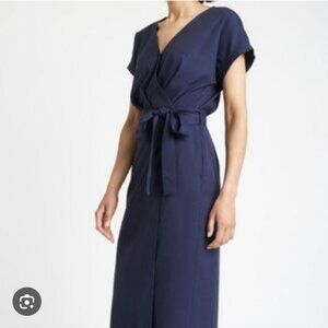 KIT AND ACE | Wrap Dress Navy Sz S